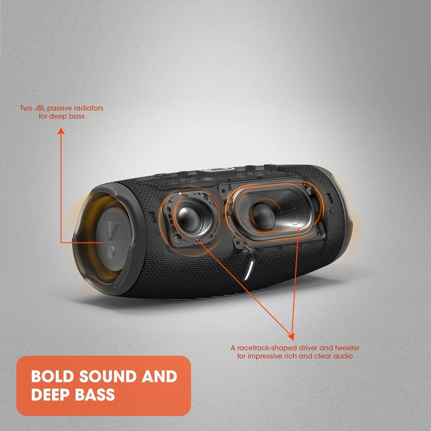JBL CHARGE 5 - Portable Waterproof (IP67) Bluetooth Speaker with Powerbank USB Charge out, 20 hours playtime, JBL Partyboost (Grey)