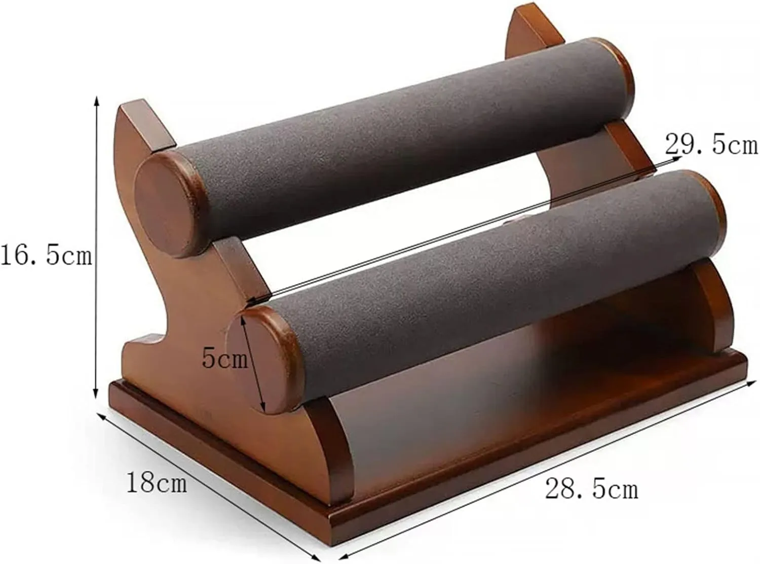 Jewelry Towers Bracelet Holder with 2 Tier Racks, Velvet Jewelry Display Stands, Wooden Watch Bangle T-Bar Jewelry Organizer for Wrist Watch, Bangles and Bracelets Jewellery Stand Display ( Color : C