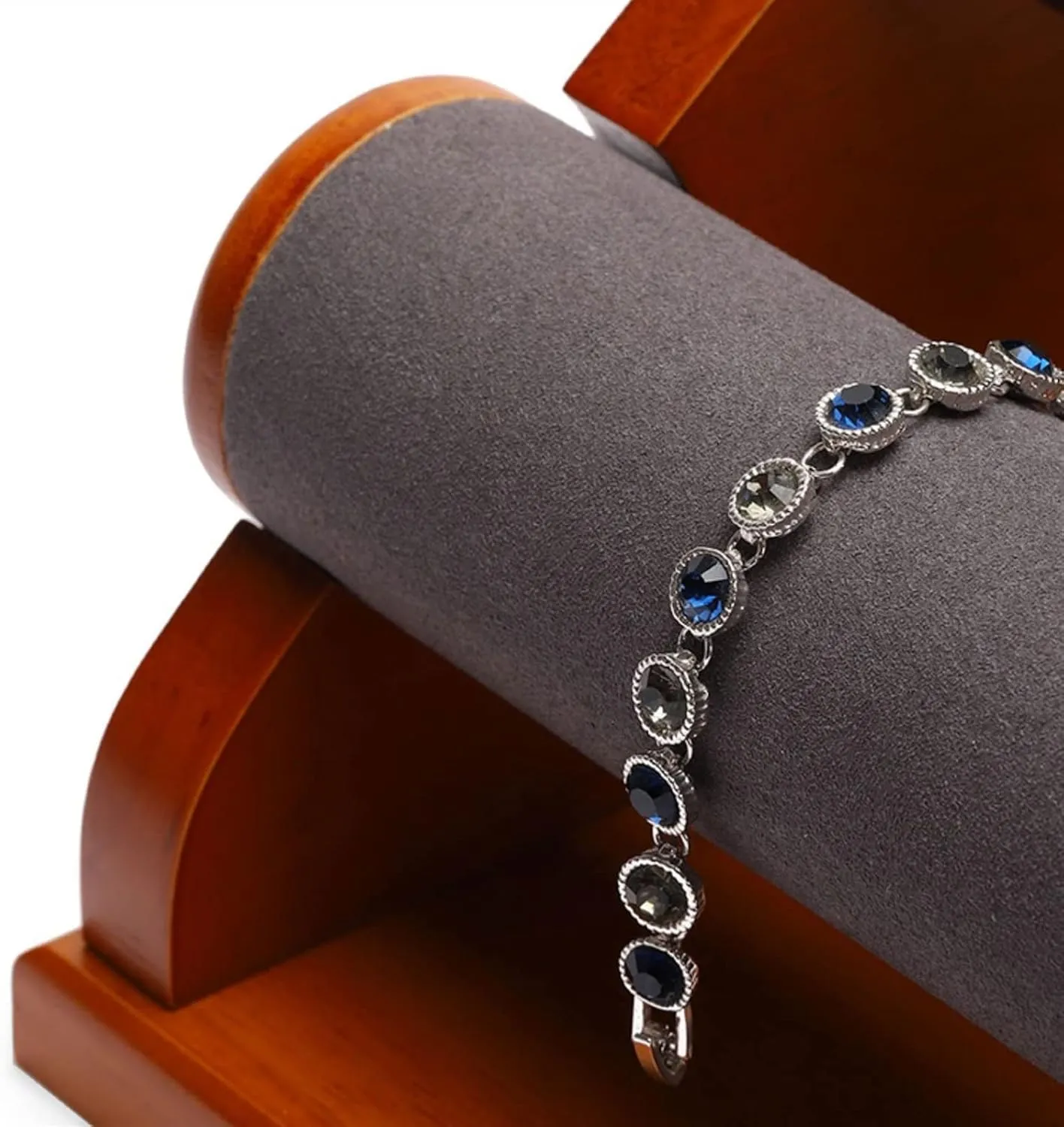 Jewelry Towers Bracelet Holder with 2 Tier Racks, Velvet Jewelry Display Stands, Wooden Watch Bangle T-Bar Jewelry Organizer for Wrist Watch, Bangles and Bracelets Jewellery Stand Display ( Color : C