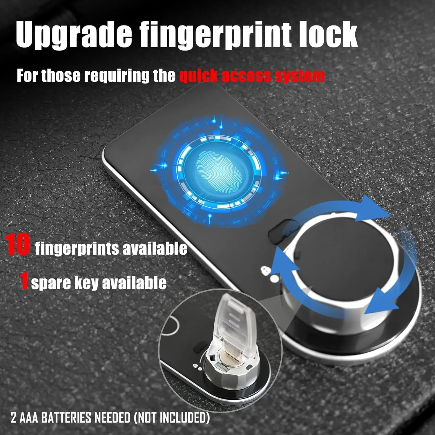 JIKE Center Console Gun Safe - Console Gun Vault Compatible with Tesla Model Y 2021-2024/Model 3 2021-2023 with Heavy Gauge Plate Steel, Fingerprint Lock with Backup Key.