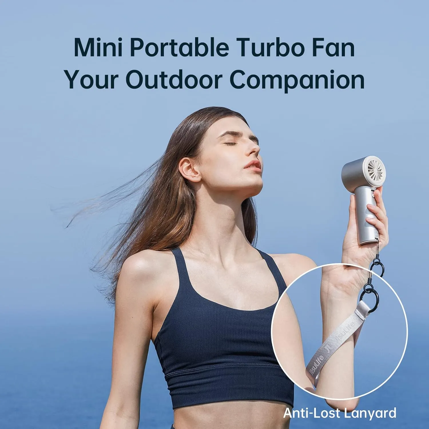 JISULIFE Portable Handheld Fan, Speed(1-100) Adjustable Turbo Mini and 5000mAh Battery Rechargeable Personal Fan with Metal Body, Digital Display, Gifts for Women Men Travel/Camping/Outdoor-Brown