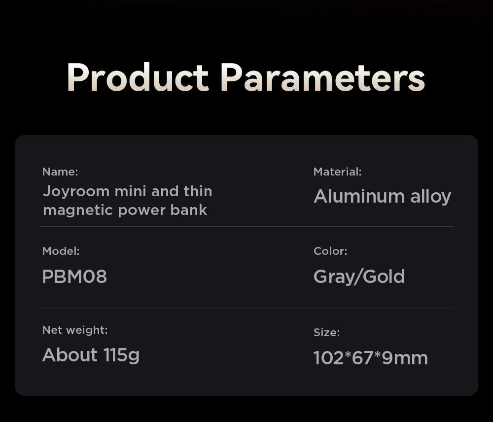 JOYROOM 20W 5000mAh Ultra Thin Wireless Charging Magnetic Power Bank