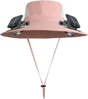 Kapley Colitt Fishing Hat, Fishing Hat with Solar Powered Fans, Wide Brim Solar Fan Hat for Fishing, Hiking, Gardening