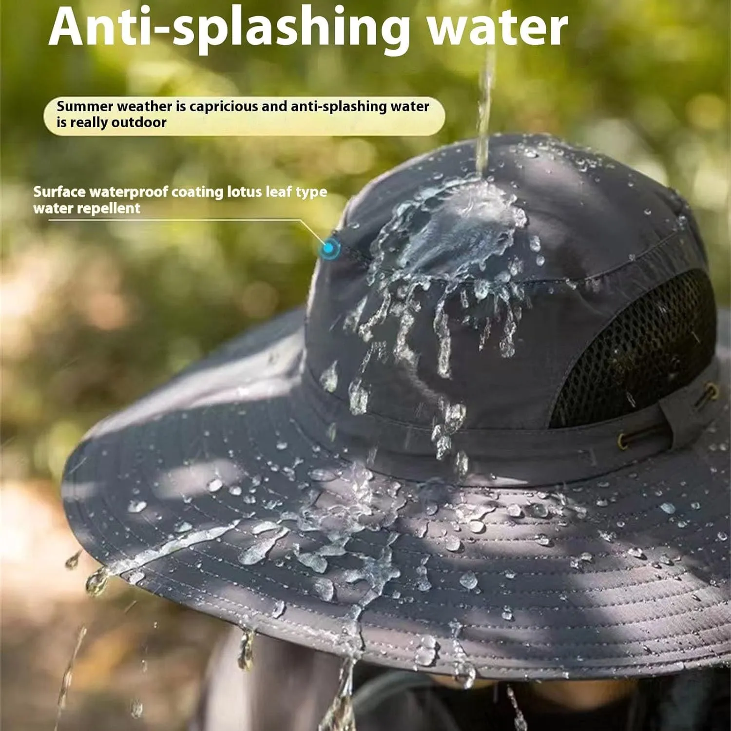 Kapley Colitt Fishing Hat, Fishing Hat with Solar Powered Fans, Wide Brim Solar Fan Hat for Fishing, Hiking, Gardening