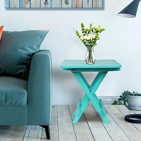 Kids Folding Table, Portable Folding Side Table, Foldable Coffee Table for Living Room, Garden, Outdoor, Corner Table/Bedside Table for Bedroom