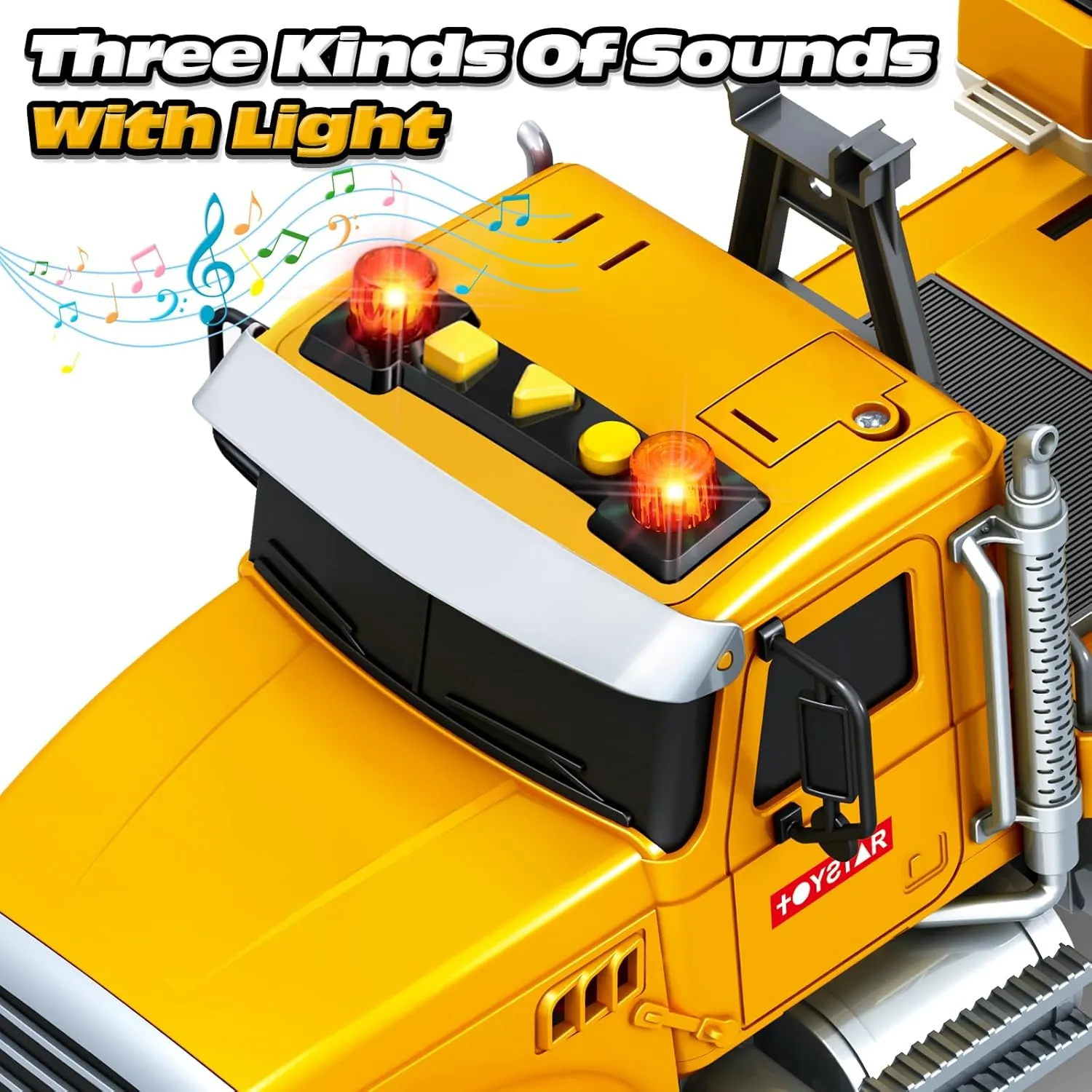Kids Toys for 3 4 5 6 7 8 Years Old Boys, Large Excavator Truck Toy with Lights, Sounds, Toddler Friction Powered Truck Vehicle Toy for Boys Girls Christmas Birthday Gifts