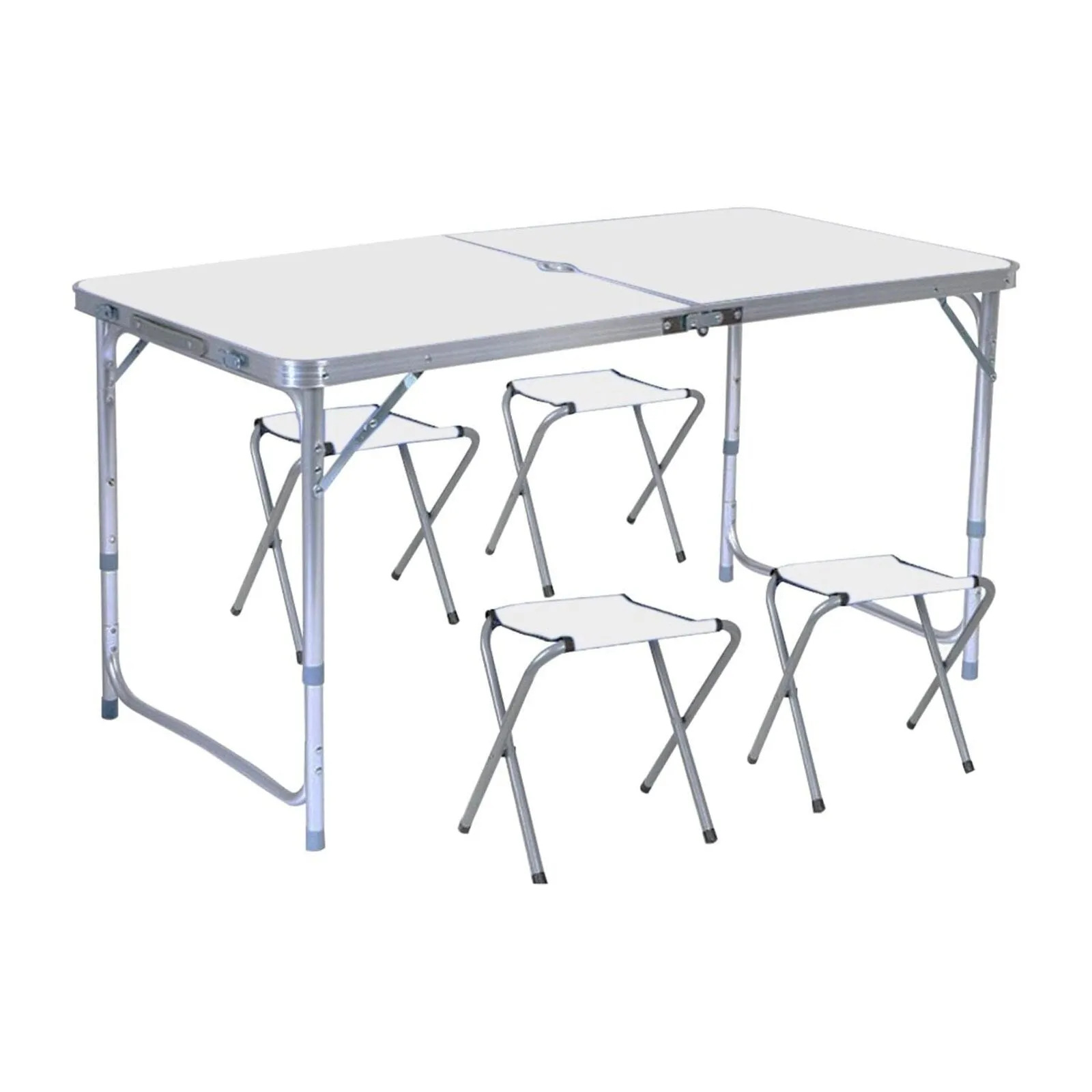KILIROO Camping Table 120cm Silver (With 4 Chairs) - Lightweight and Portable Foldable Design