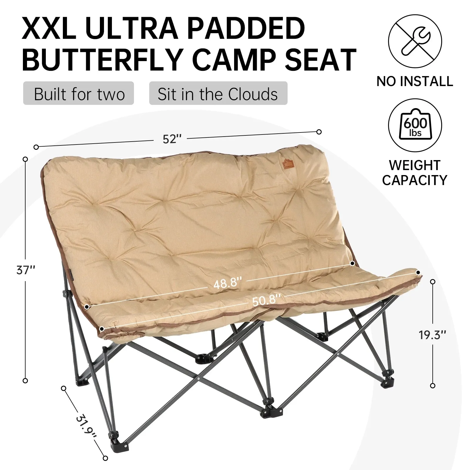 KingCamp Double Padded Butterfly Chair