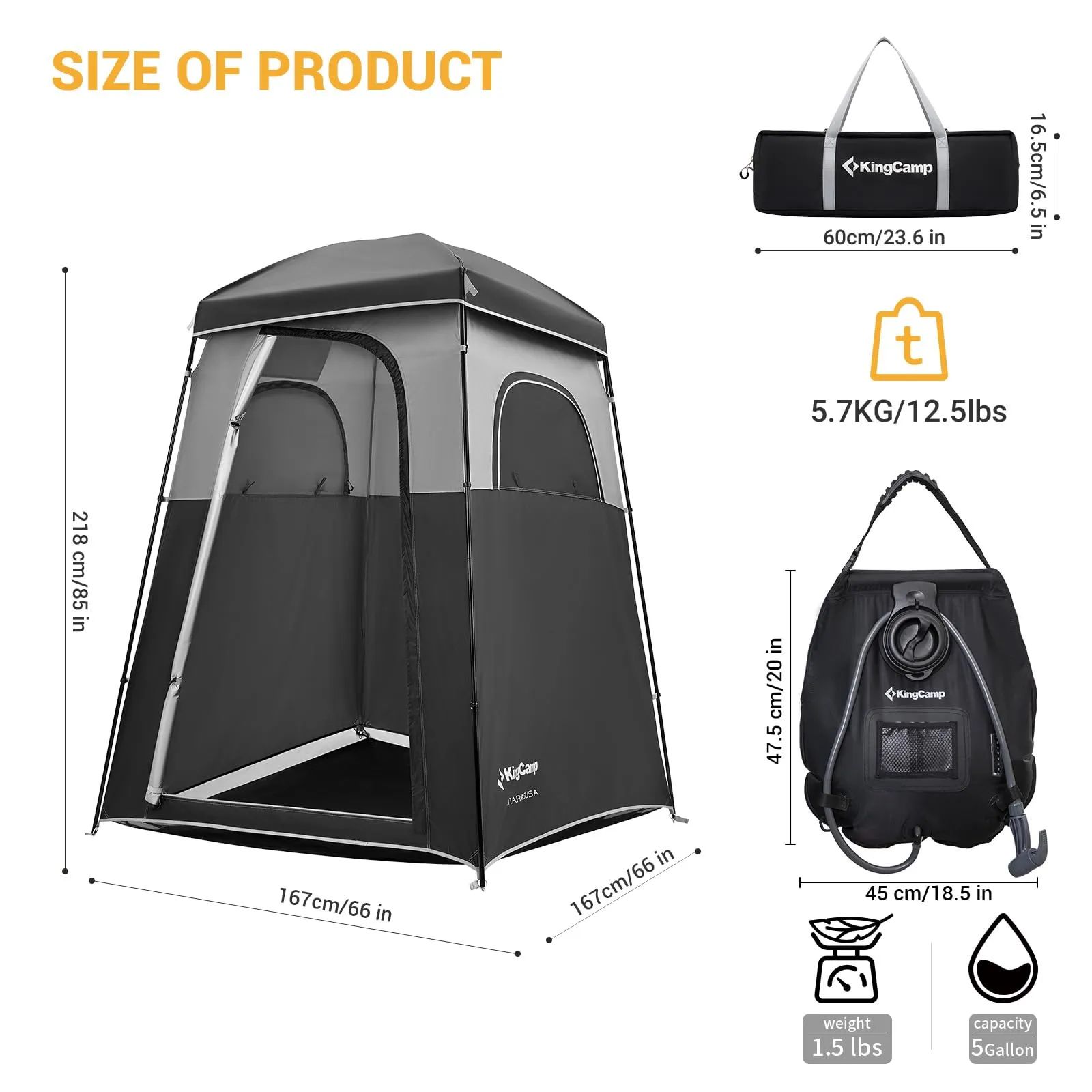 KingCamp MARASUSA Shower Tent 1 Room Privacy Shelter