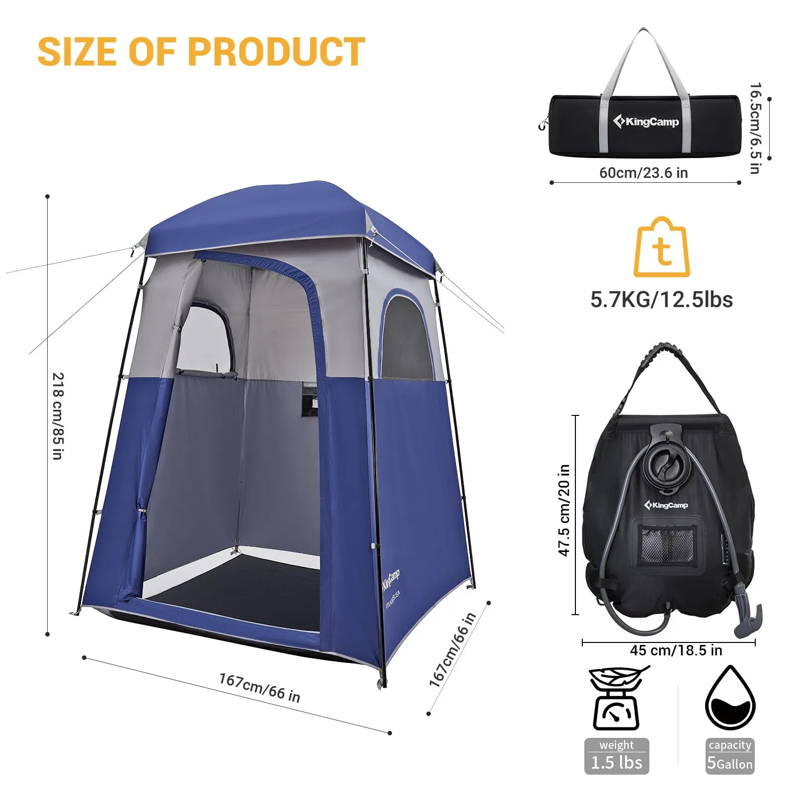 KingCamp MARASUSA Shower Tent 1 Room Privacy Shelter
