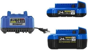 Kobalt 2 Pack 24 volt Max 2 Amp Hours and 4 Amp Hours Lithium Power Tool Battery Kit (Charger Included)