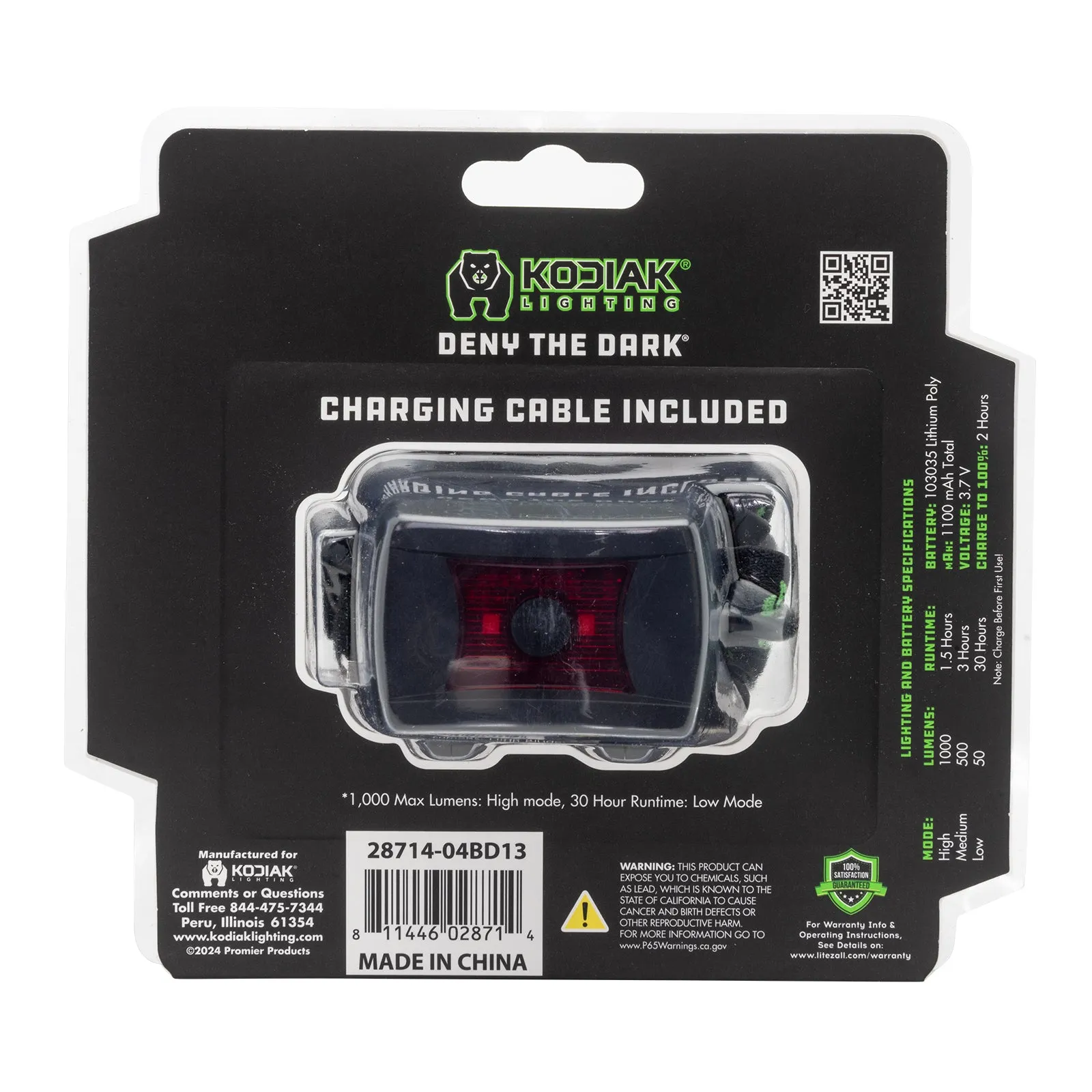 Kodiak Konvoy Rechargeable Motion Activated Wide Beam Headlamp