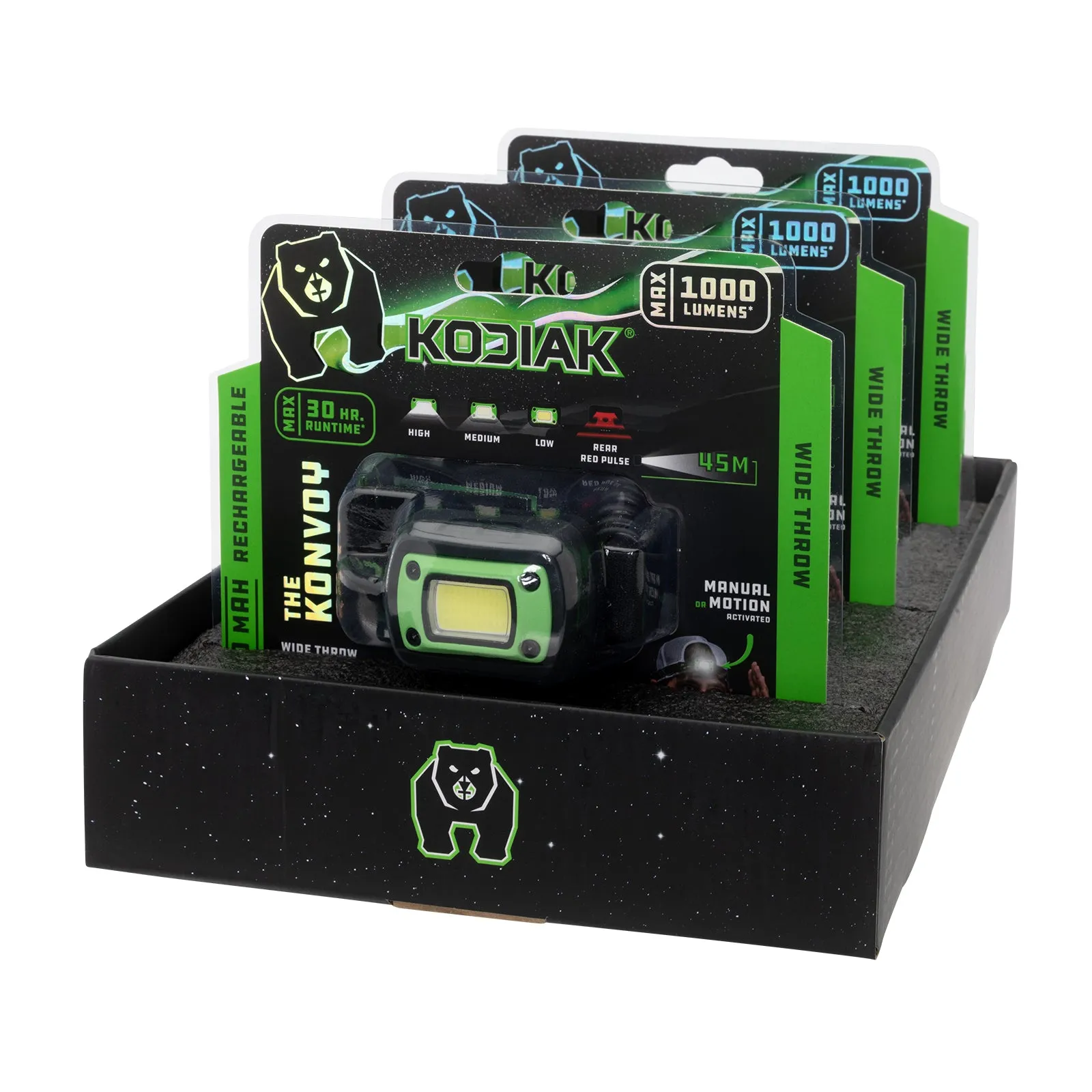 Kodiak Konvoy Rechargeable Motion Activated Wide Beam Headlamp
