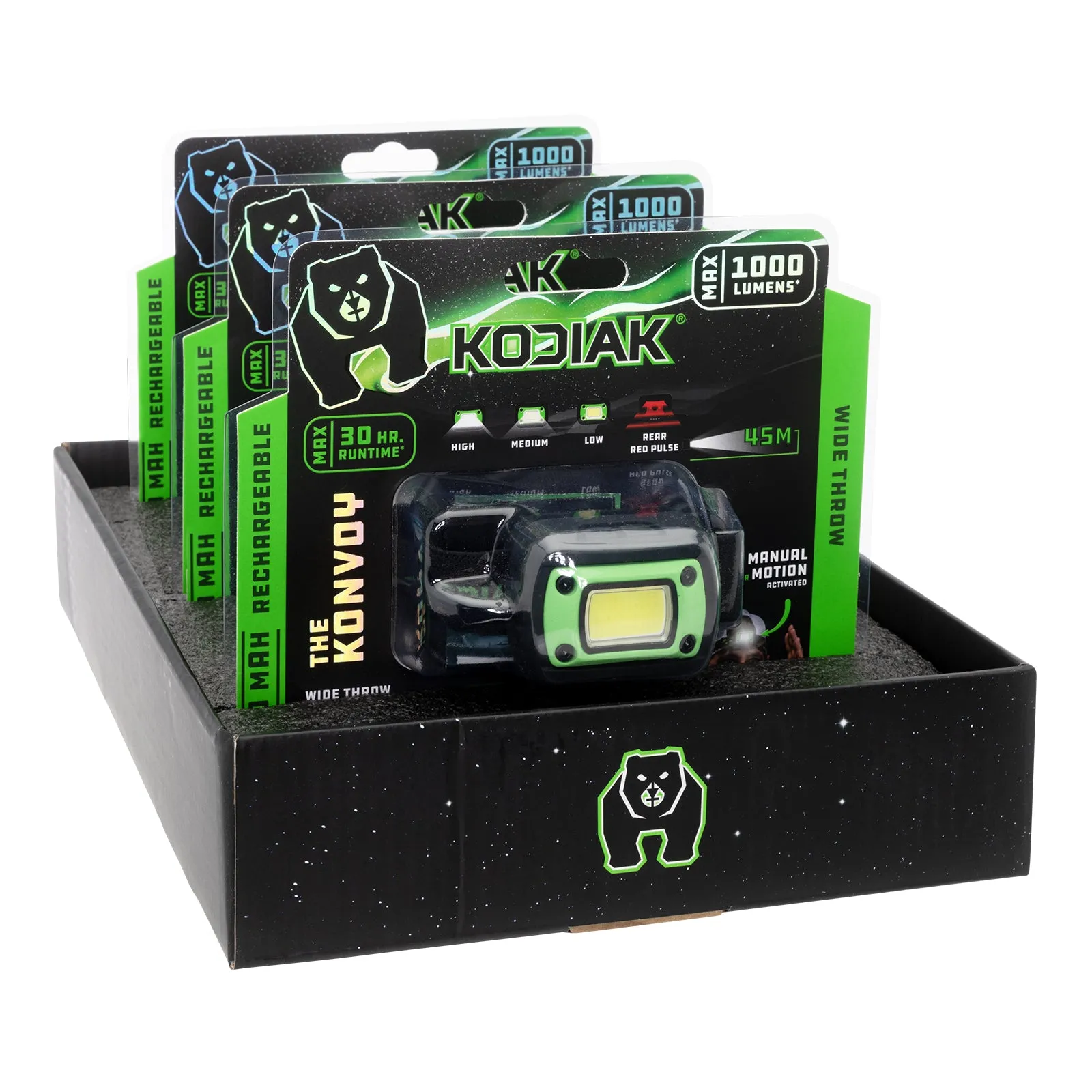 Kodiak Konvoy Rechargeable Motion Activated Wide Beam Headlamp
