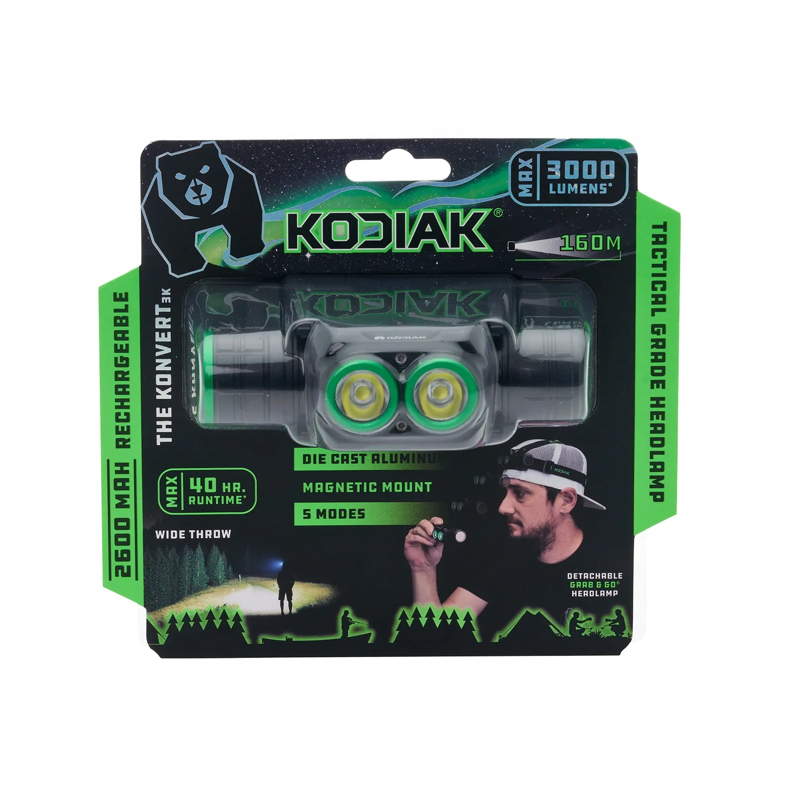 Kodiak® Rechargeable 3000 Lumen Headlamp