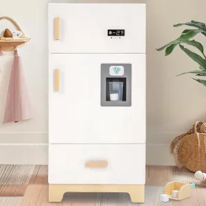 labebe - Kitchen Wooden Fridge | Fridge Freezer for Toddlers, Kids' Kitchen Playset Toy, Baby Cabinet Refrigerator Pretend Play Furniture White for Children Boy & Girl(15.8" 13.8”27”)