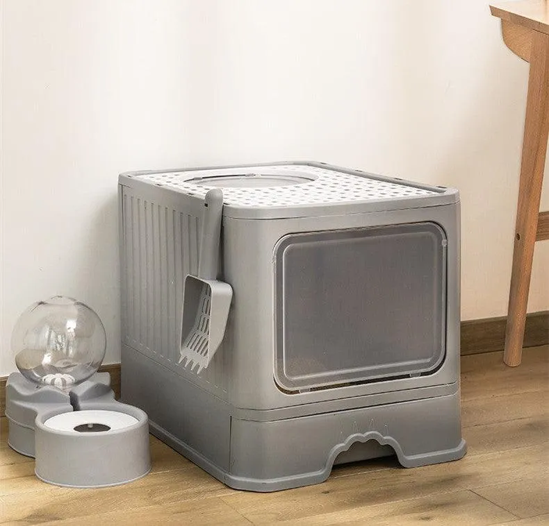 Large Double Door Drawer Foldable Cat Litter Basin