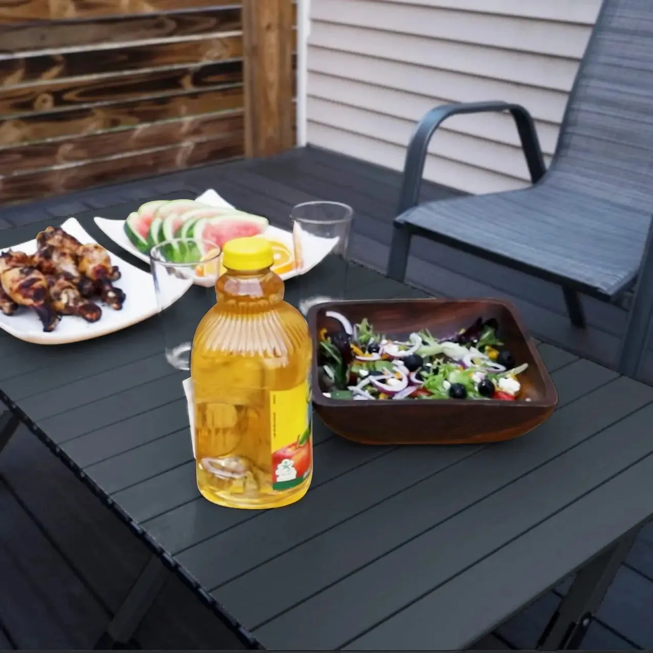 Large Folding Picnic Table Portable Lightweight Camping Table Foldable Roll Up Carbon Steel Camping Table with Carrying Bag