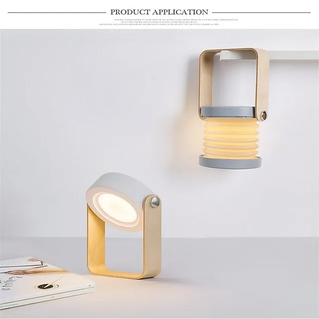 LED Foldable Table Lamp Lantern Light USB Rechargeable Touch Sensor Dimmer Switch Desk Lamp For Bedside Reading Outdoor Camping