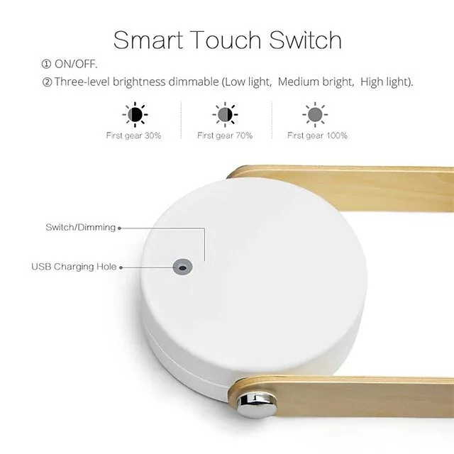 LED Foldable Table Lamp Lantern Light USB Rechargeable Touch Sensor Dimmer Switch Desk Lamp For Bedside Reading Outdoor Camping