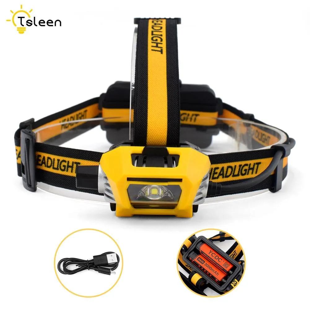 LED Headlamp Mini Headlight Rainproof Flashlight Outdoor Camping Fishing Head Light Lamp Torch Lantern Power by AA/18650 Battery