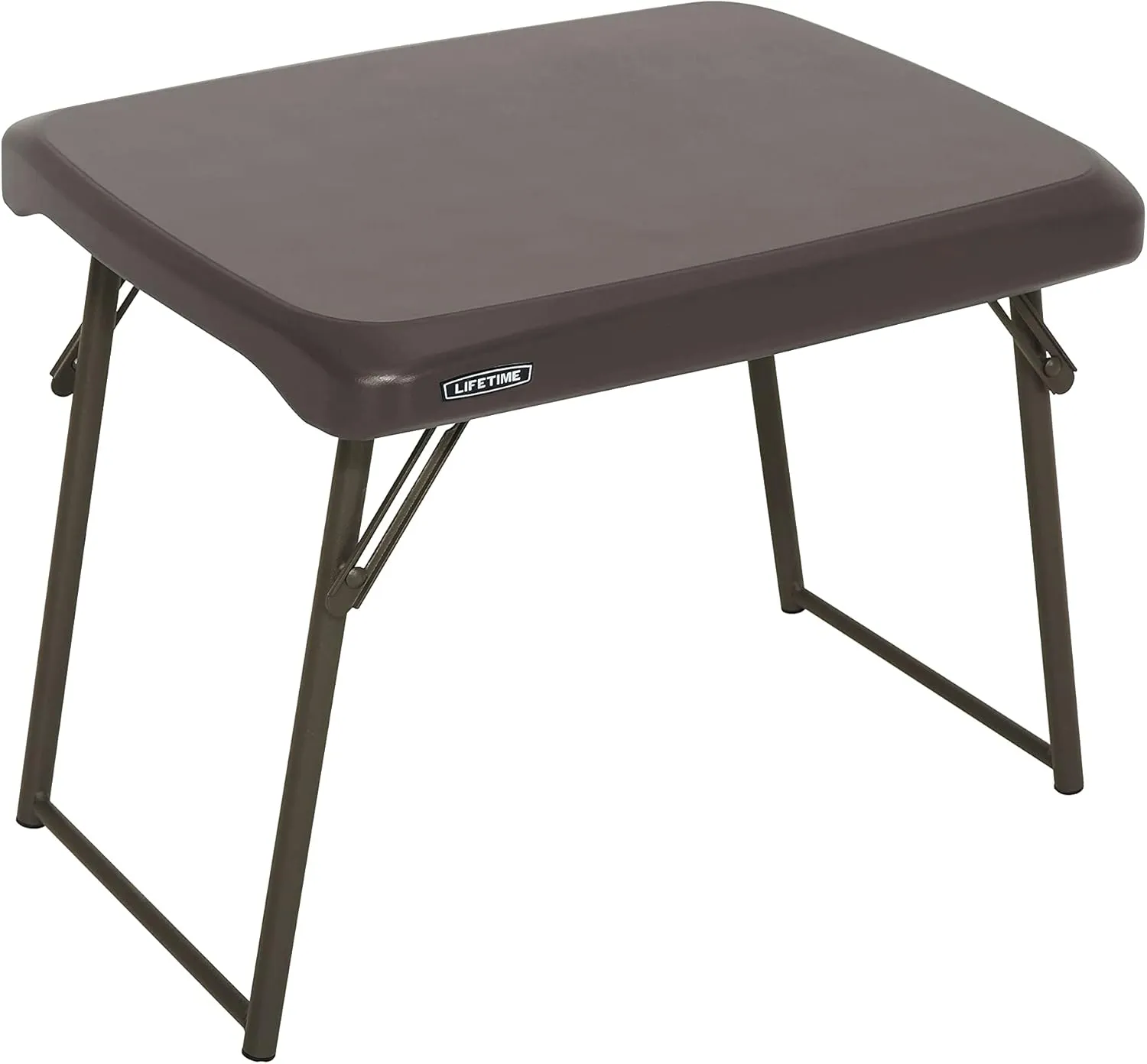 Lifetime 280488 Compact Folding Low Side Table for Camping, Brown