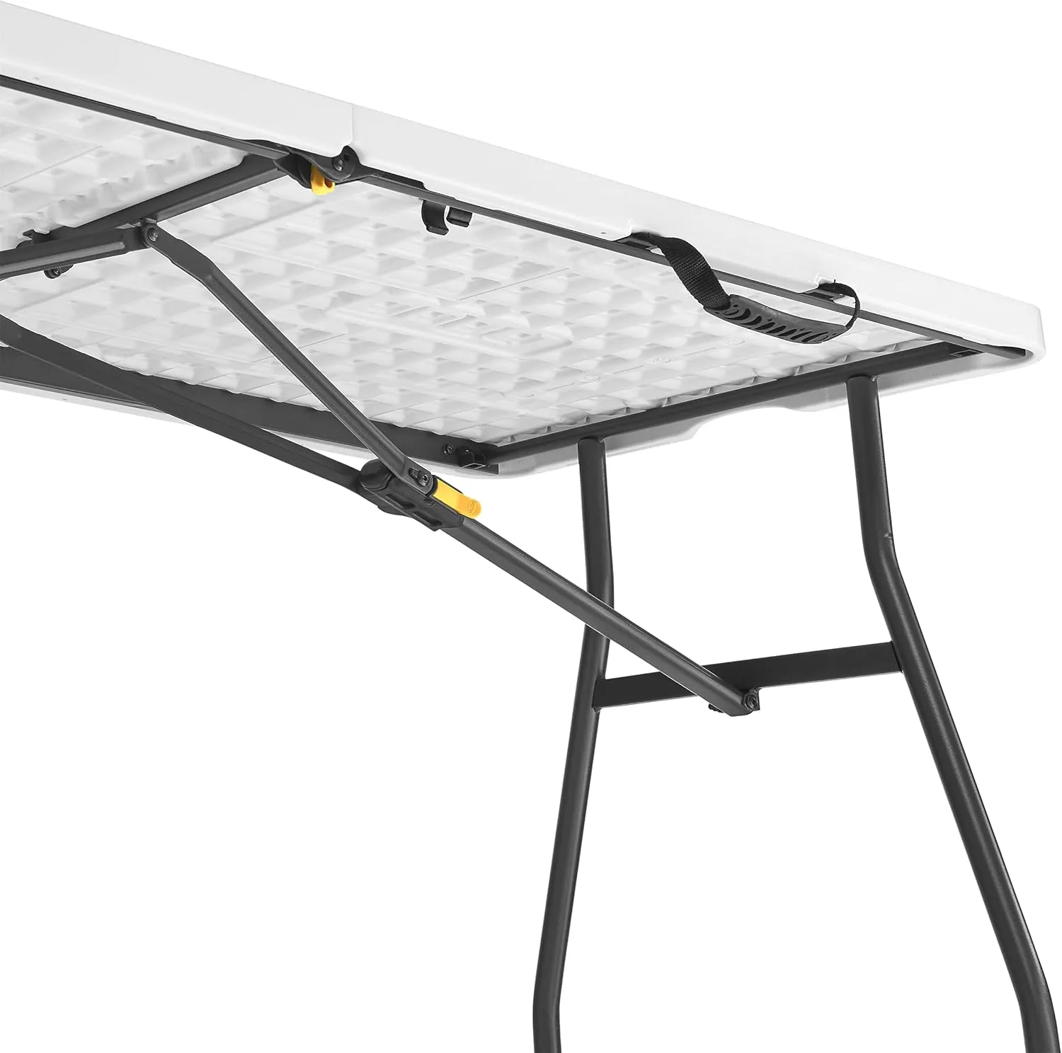 Living and More 5ft Half Folding Table, Portable Tables for Dining Parties Card Picnic Camping, White