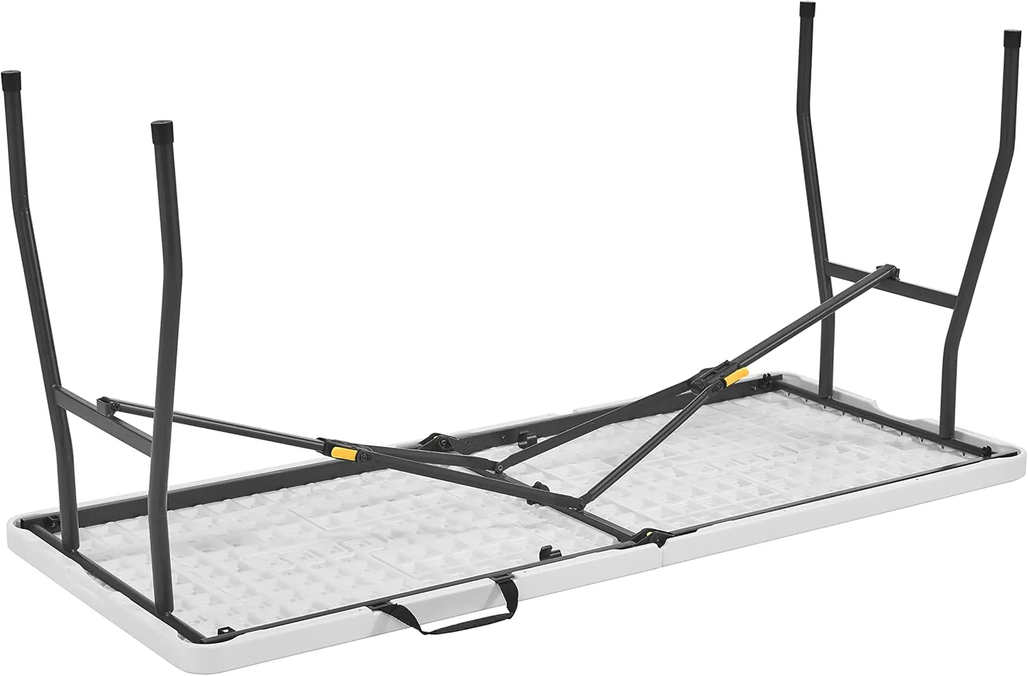 Living and More 5ft Half Folding Table, Portable Tables for Dining Parties Card Picnic Camping, White