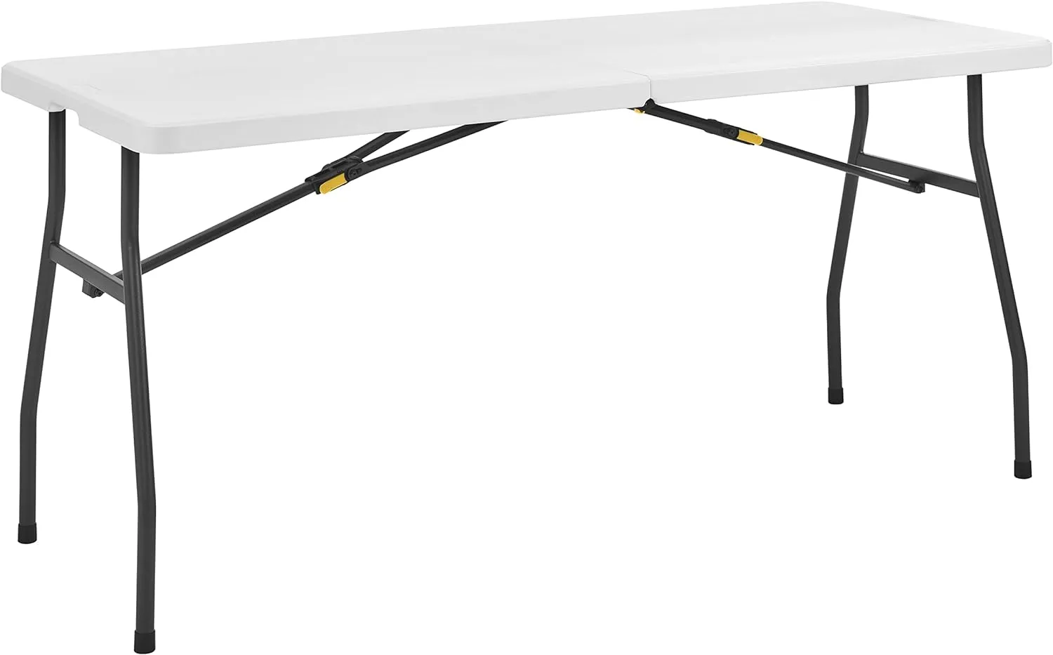 Living and More 5ft Half Folding Table, Portable Tables for Dining Parties Card Picnic Camping, White