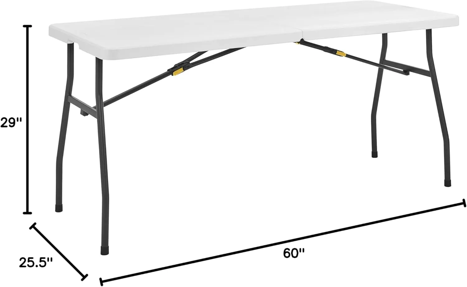 Living and More 5ft Half Folding Table, Portable Tables for Dining Parties Card Picnic Camping, White