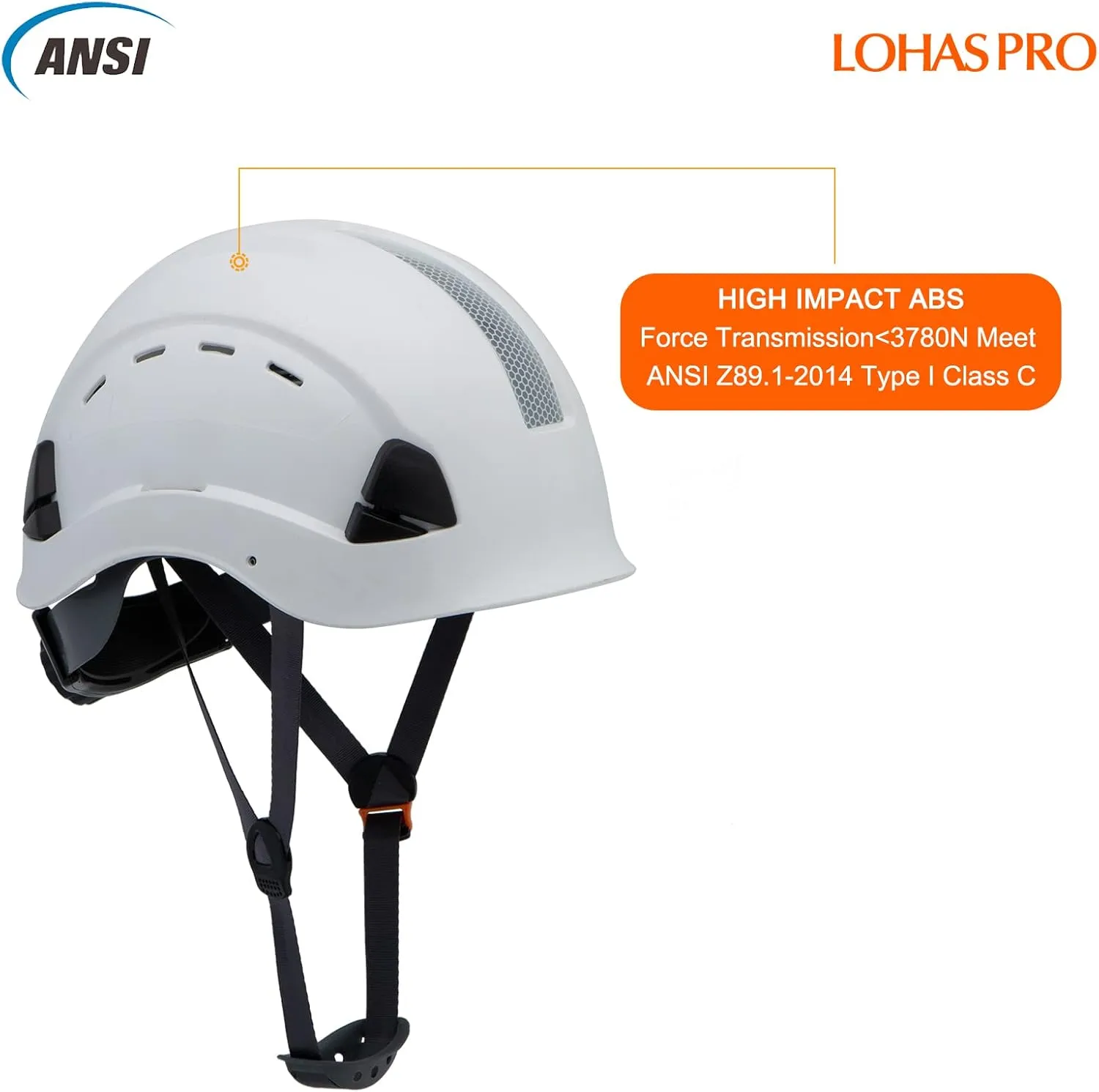 LOHASPRO Hard Hats Construction Worker OSHA Hardhat ANSI Z89.1 Approved for Men Women Adult Vented Safety Helmet Arborist Rescue Climbing Tree Work Casco De Construccion