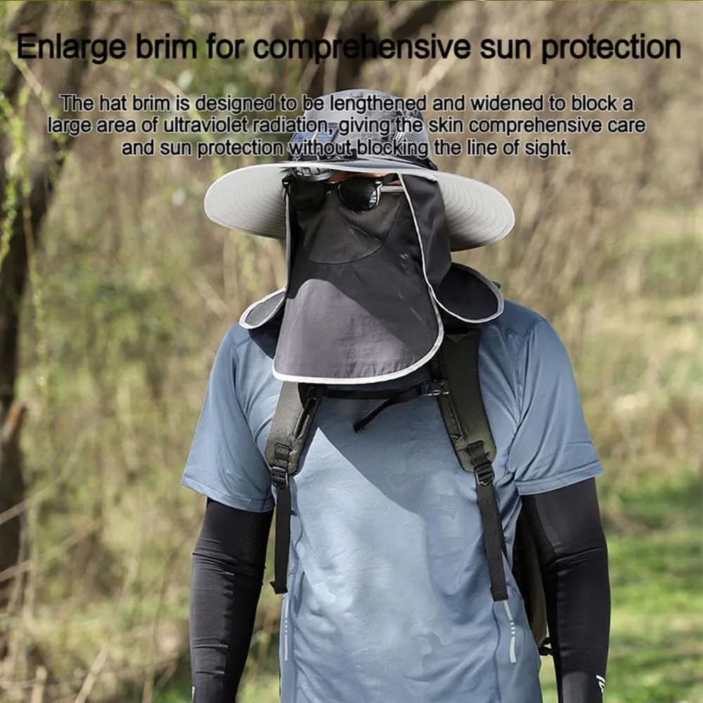 LONGLUAN Father's Day Wide Brim Solar Fan Outdoor Fishing Hat-Solar & USB Charging for Husbands and Fathers