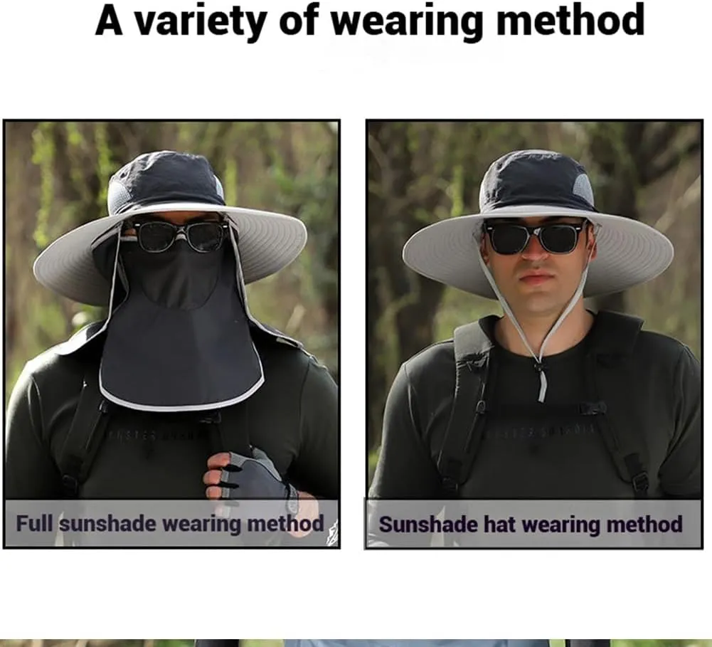 LONGLUAN Father's Day Wide Brim Solar Fan Outdoor Fishing Hat-Solar & USB Charging for Husbands and Fathers