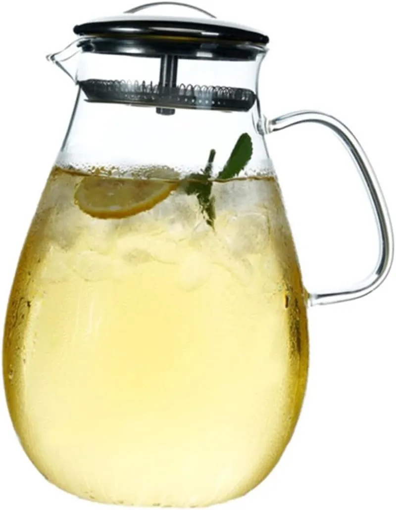 MAGICLULU High Borosilicate Glass Teapot Explosion Heat Resistant Kettle for Hot Cold Beverages for Induction Stovetop Use Elegant Design for Family and Guests