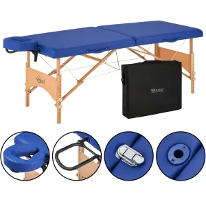 Master ZEN-touch Brady Lightweight Portable Massage Table Beauty Bed Tattoo Spa Salon Facial Lush Bed, Sky Blue, Wood 27''