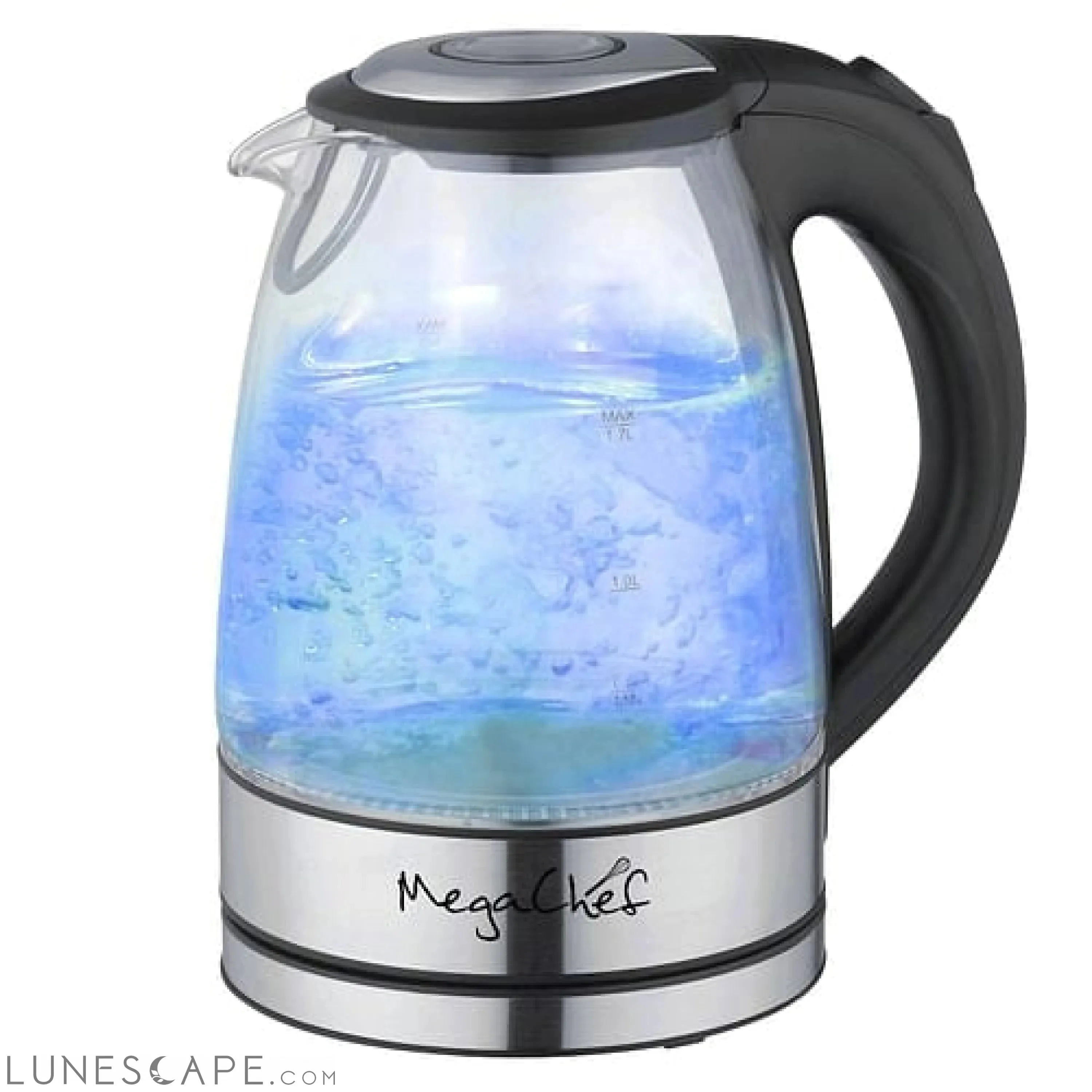 MegaChef 1.7Lt. Glass and Stainless Steel Electric Tea Kettle