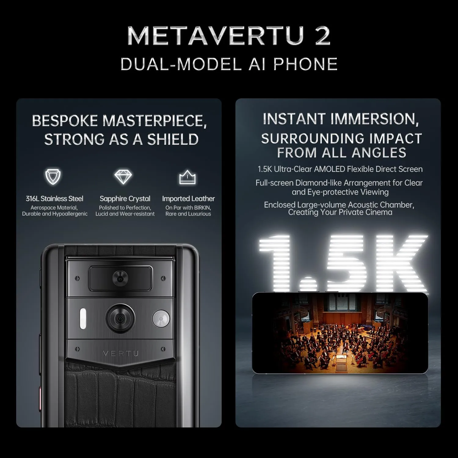 METAVERTU 2 Alligator Skin 5G AI Phone, Unlocked Android Web 3.0 Smartphone, 3 Systems, 50MP Camera, 120Hz 1.5K 1260×2800 AMOLED Display, Dual SIM, 65W Fast Charge (Grape Purple, 1 TB)