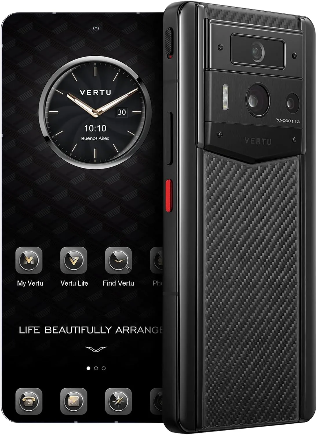 METAVERTU 2 Carbon Fiber 5G AI Phone, Unlocked Android Web 3.0 Smartphone, 3 Systems, 50MP Camera, 120Hz 1.5K 1260×2800 AMOLED Display, Dual SIM, 65W Fast Charge (Black, 1 TB)