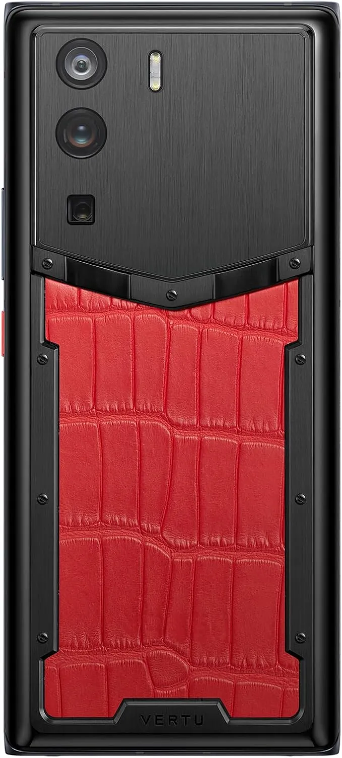 METAVERTU Alligator Skin Web3 5G Phone, Unlocked Android Smartphone, Secure Encrypted, Double Systems, 64MP Camera, 144Hz AMOLED Curved Display, Dual SIM, Fast Charge (Red, 18G 1T)