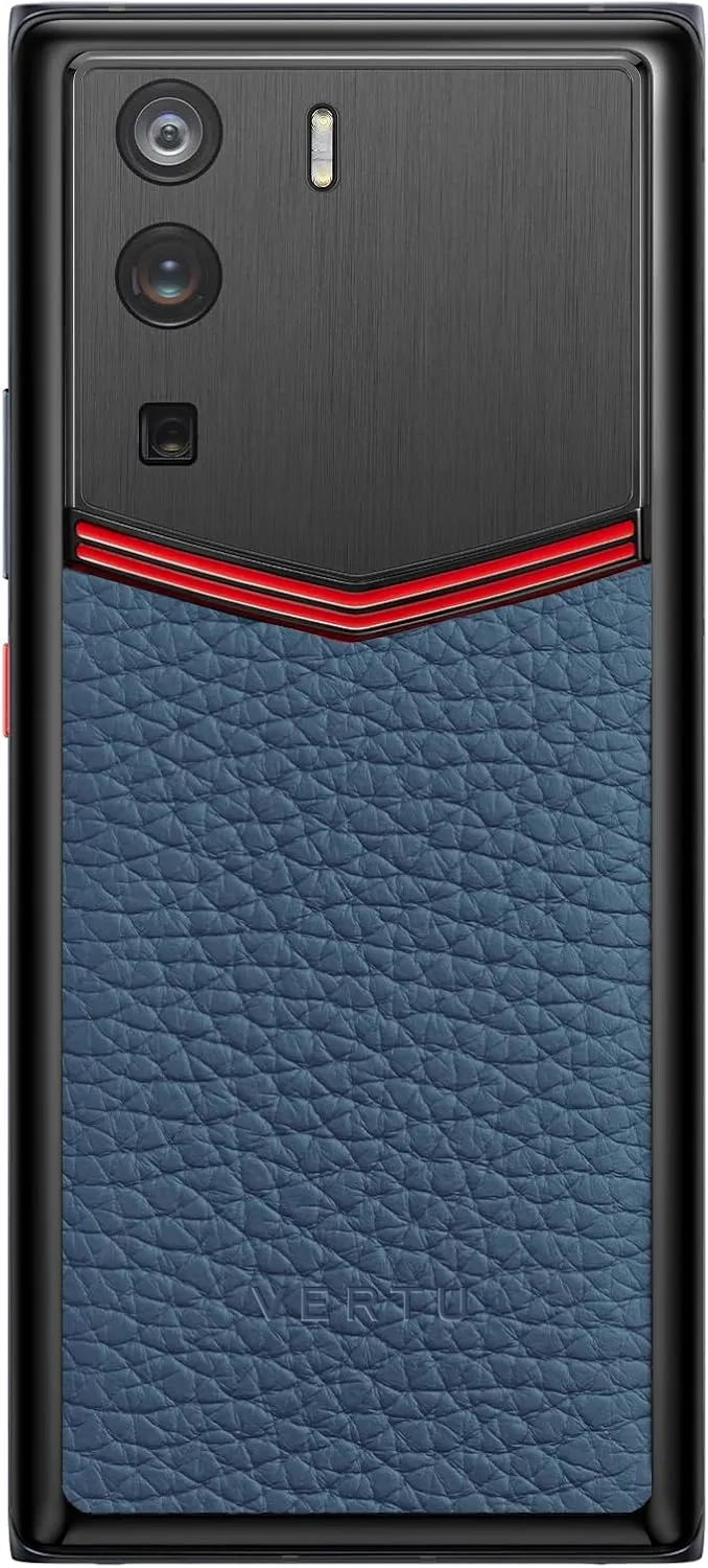 METAVERTU Web 3.0 Calfskin 5G Phone, Unlocked Android Smartphone, Secure Encrypted, Double Systems, 64MP Camera, 144Hz AMOLED Curved Display, Dual SIM, Fast Charge (Enameled, Blue, 12G 512G)