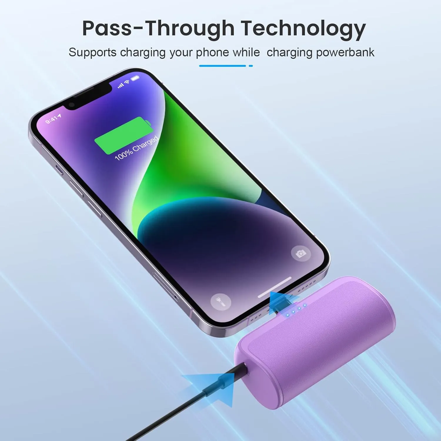 Mini Portable Charger Power Bank for iPhone,5200mAh Portable Phone Charger,Compact PD Fast Charging Battery Pack Compatible with iPhone 14/14 Plus/Pro Max/13/12/12 Mini/11/XS/XR/X/8/7/6