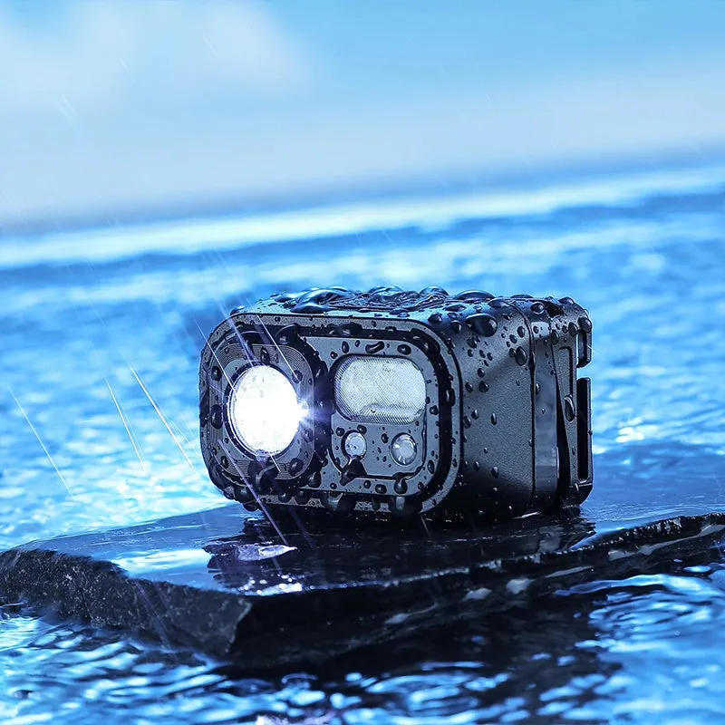 Mini Powerful Headlamp USB-C Rechargeable LED Light Sensor for Hiking Camping and Work