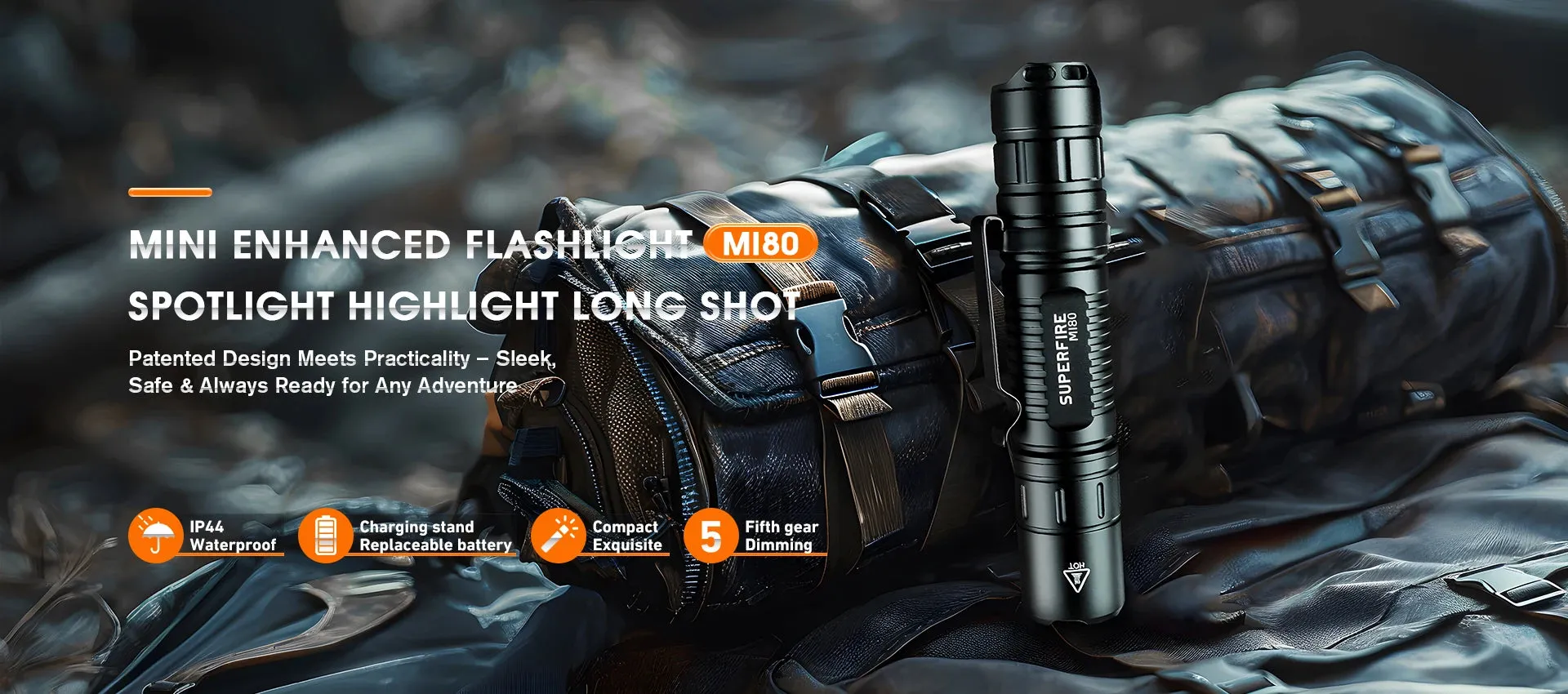 Mini Powerful Headlamp USB-C Rechargeable LED Light Sensor for Hiking Camping and Work