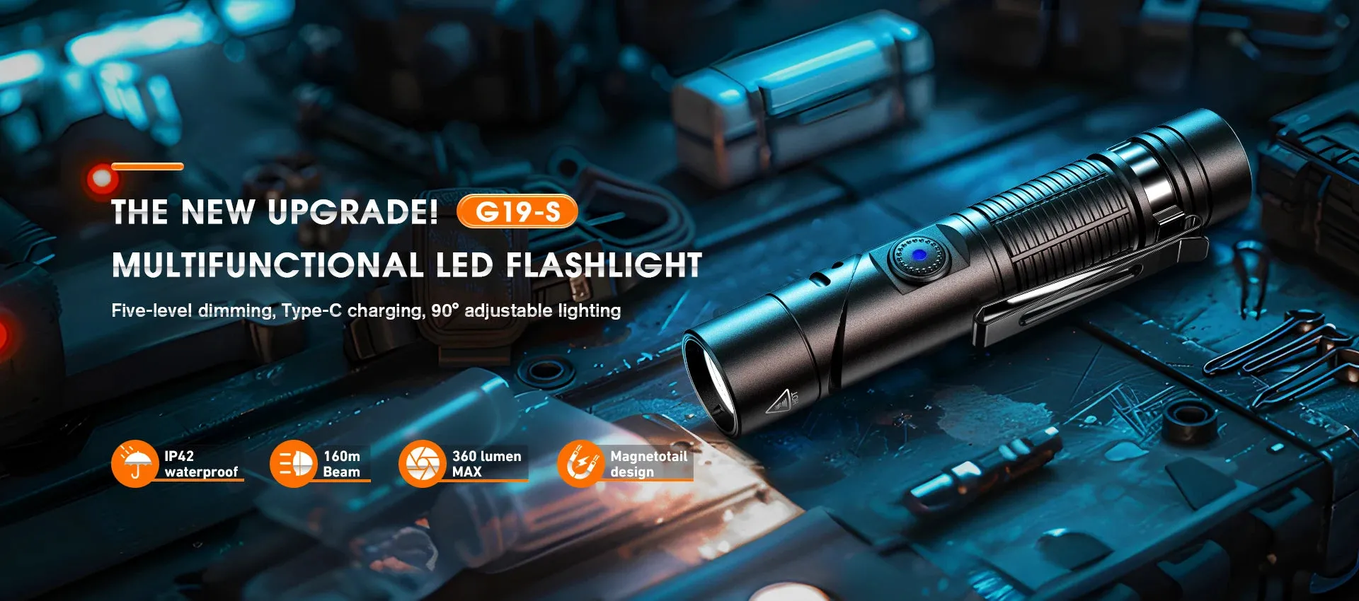Mini Powerful Headlamp USB-C Rechargeable LED Light Sensor for Hiking Camping and Work