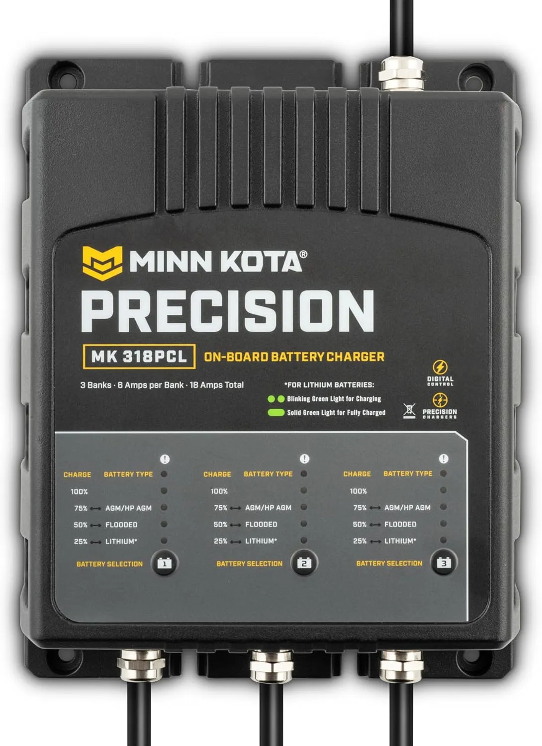 Minn Kota MK-318PCL On-Board Precision Battery Charger - 3 Bank x 6 Amp
