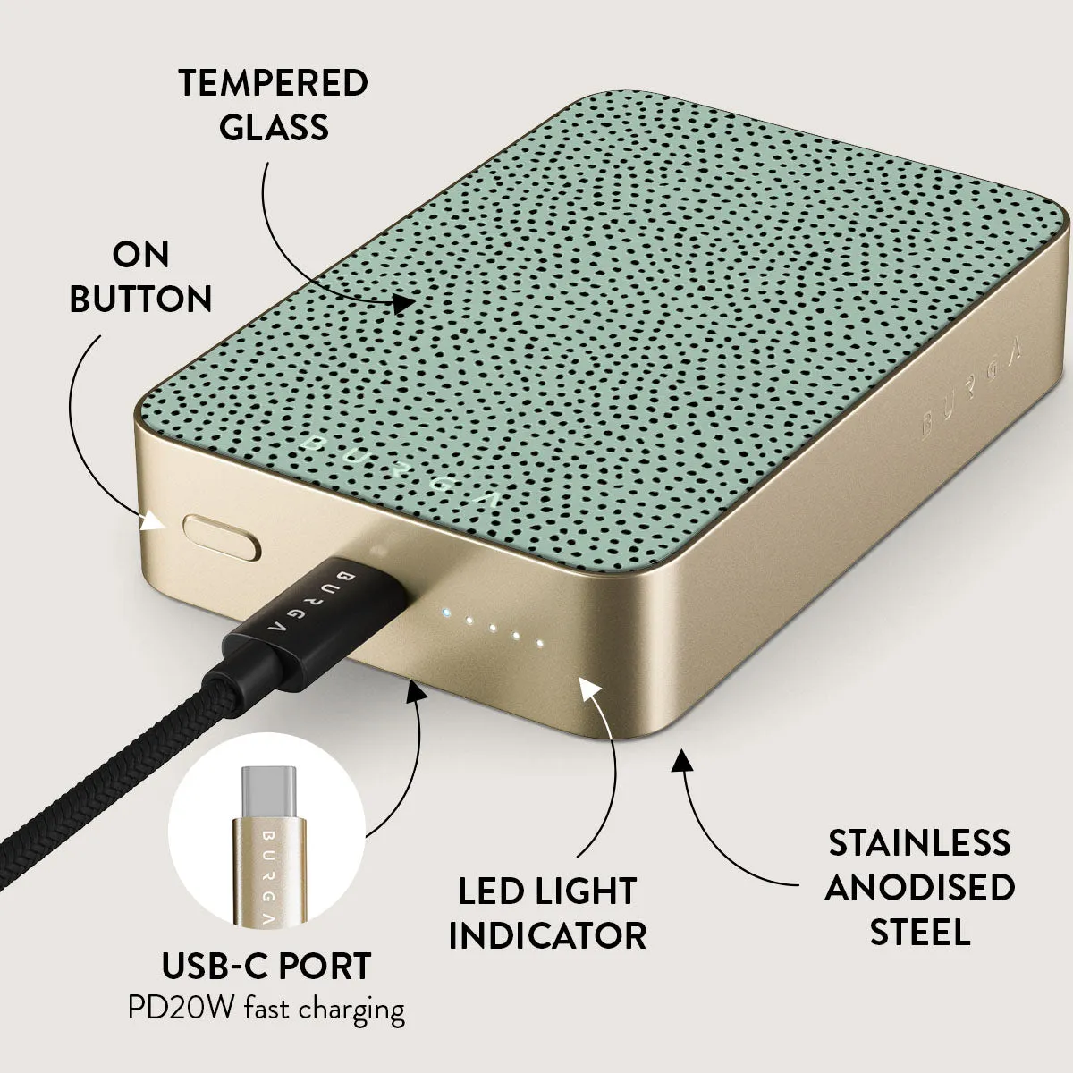 Mint Gelato - Dots Magnetic Power Bank