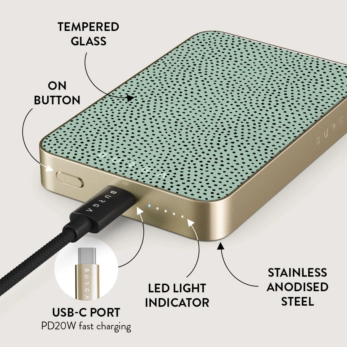 Mint Gelato - Dots Magnetic Power Bank