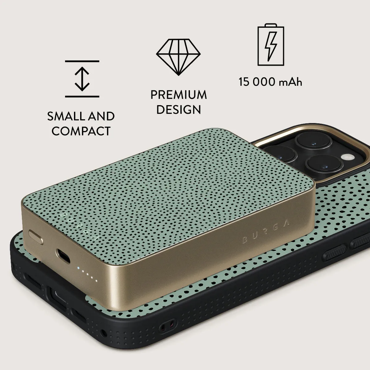 Mint Gelato - Dots Magnetic Power Bank