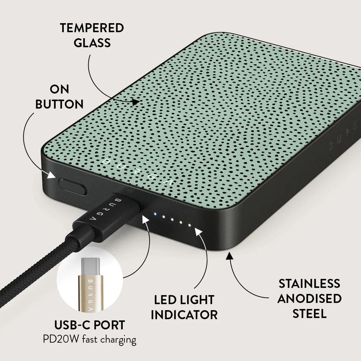 Mint Gelato - Dots Magnetic Power Bank