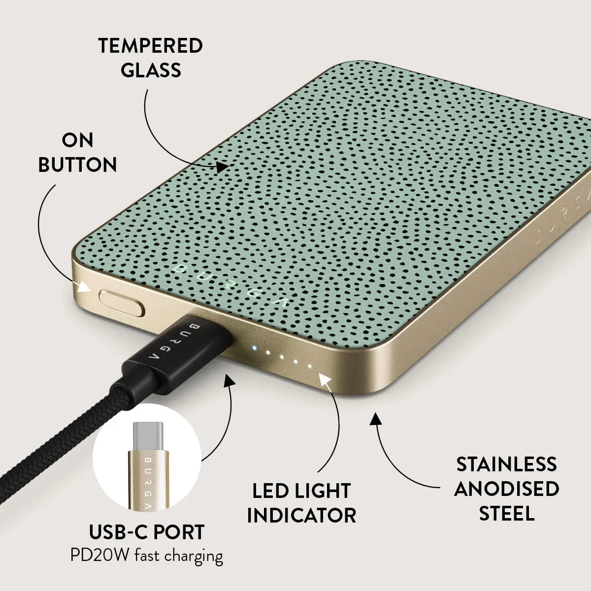 Mint Gelato - Dots Magnetic Power Bank